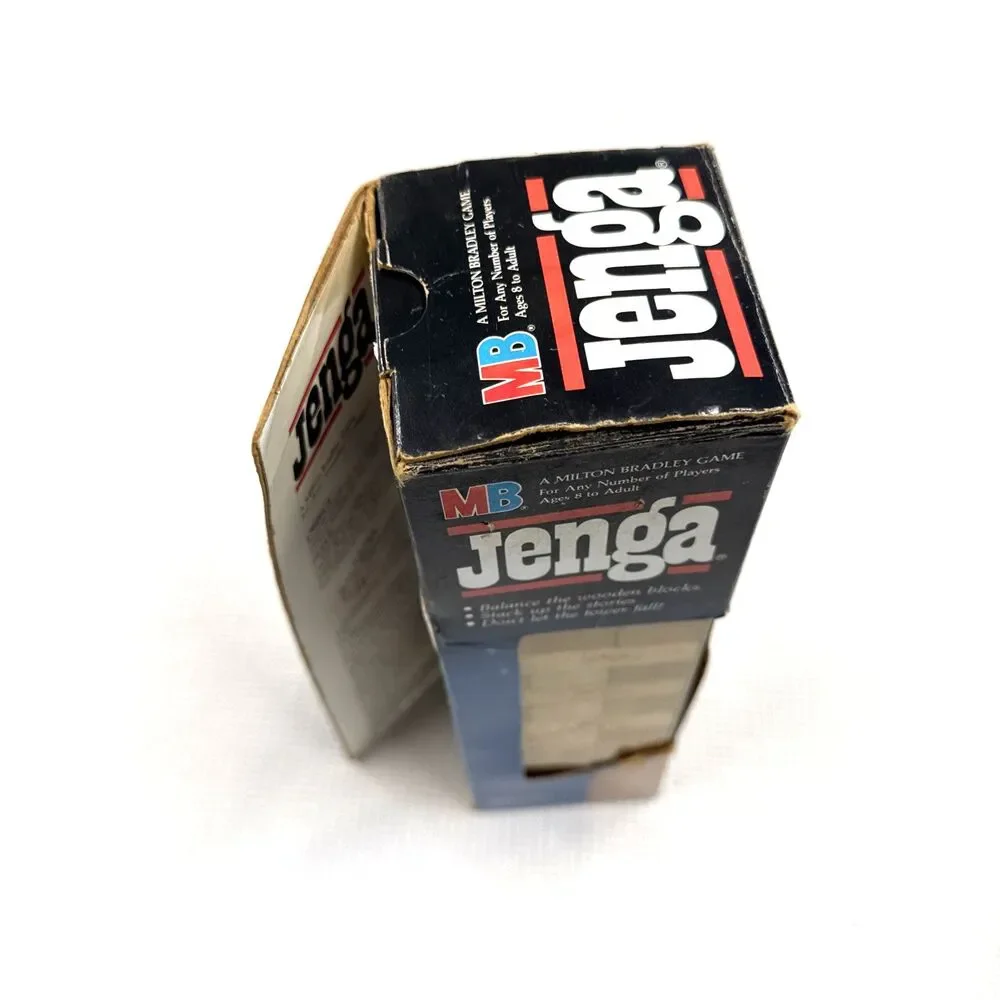 Vintage 1986 Original Jenga MB Game Wood Blocks - Retro - Made in USA